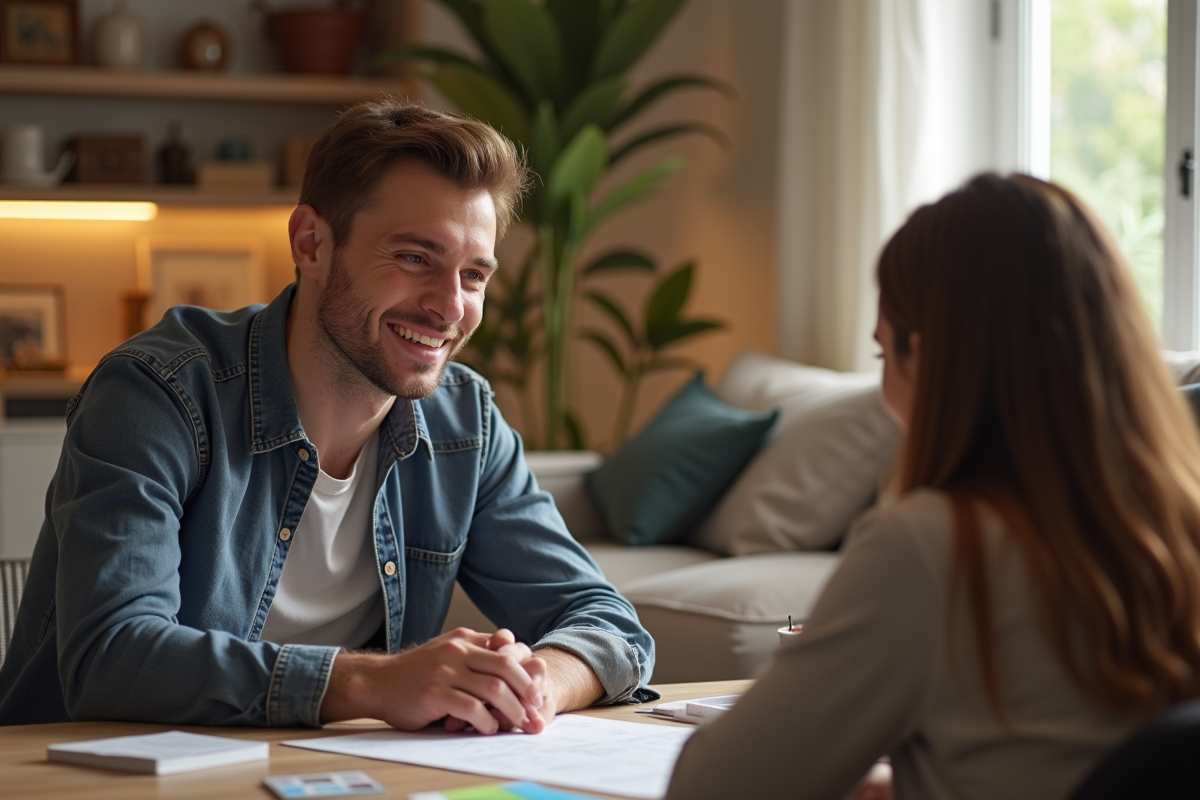 Locataire et propriétaire discutant d