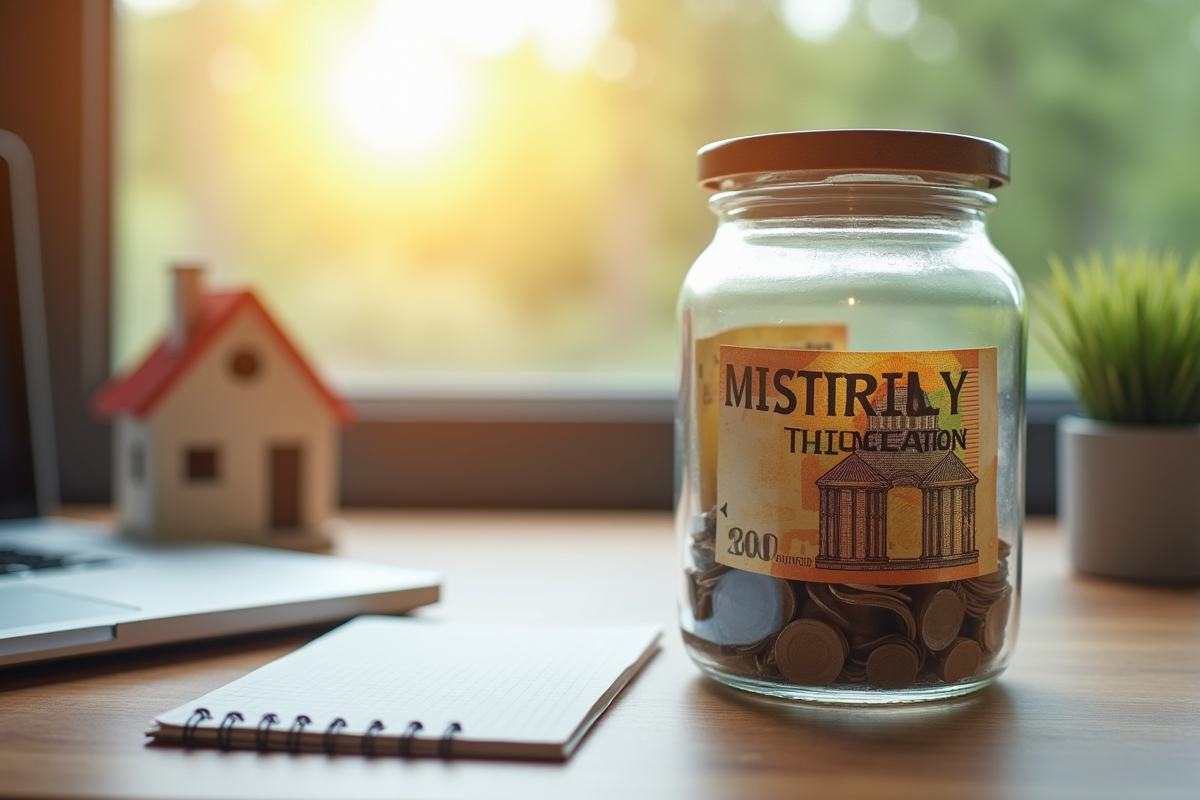 Billet de 100 euros dans une boîte à property investment sur un bureau